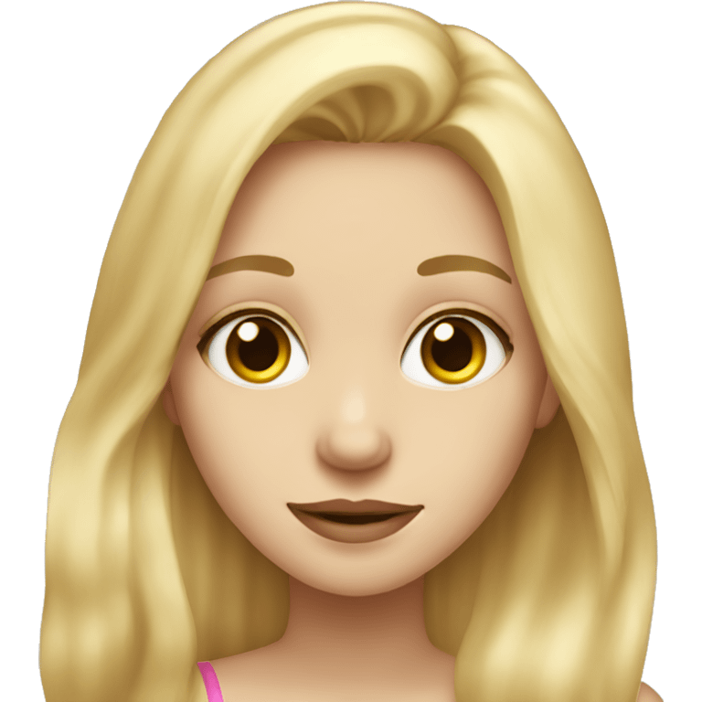 Blonde girl with long hair & hazel eyes with ipad  emoji