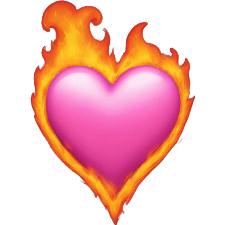 Pink heart on fire emoji