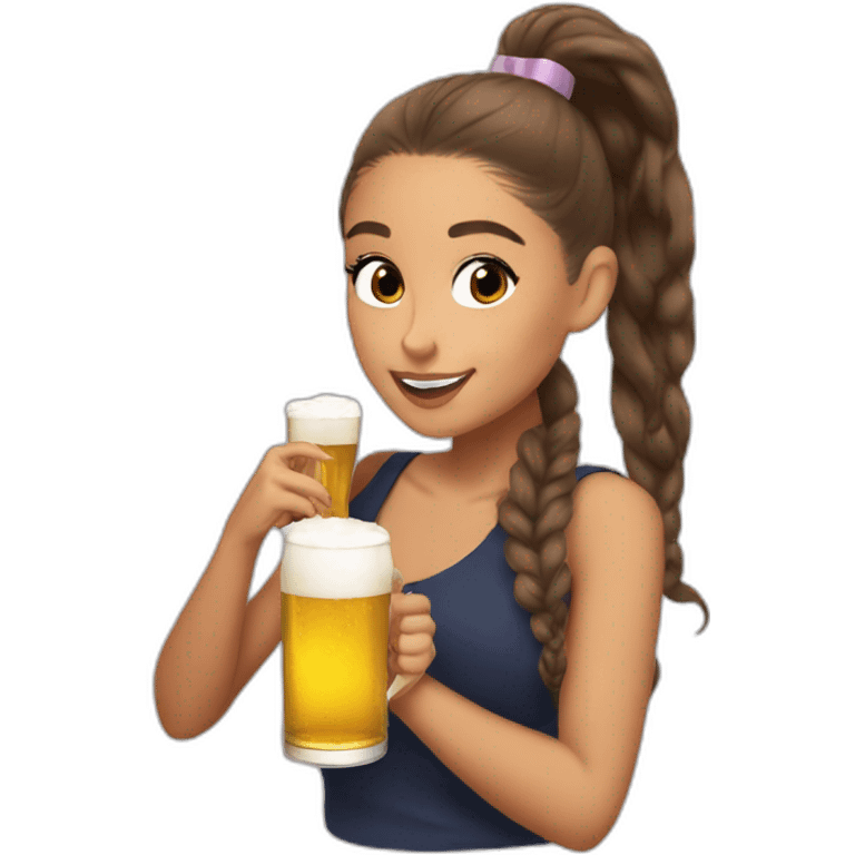 Ariana Grande drinks a beer emoji