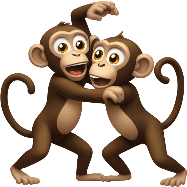 Two monkeys fighting each other emoji