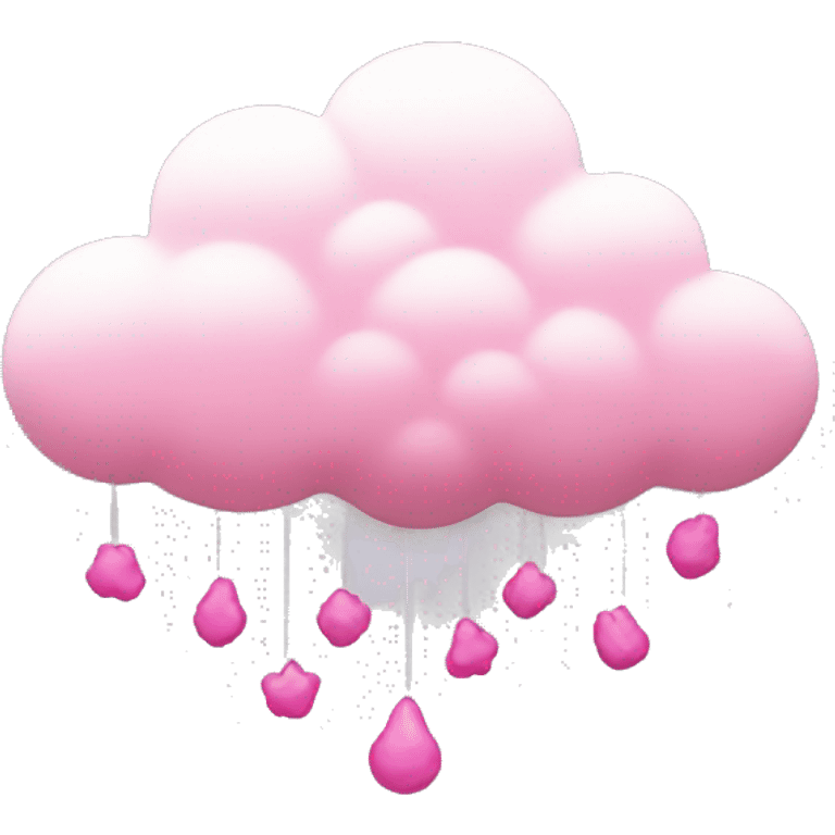 Cloud with pink hanging hows emoji