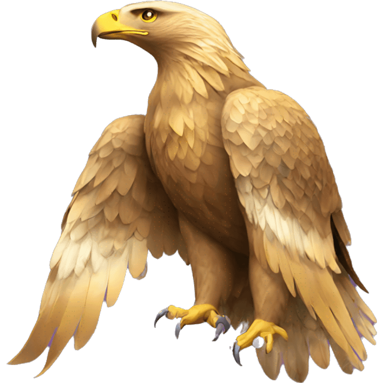 Golden eagle with flower pattern on its wings  emoji