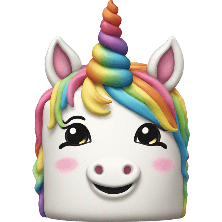 Rainbow unicorn cake emoji