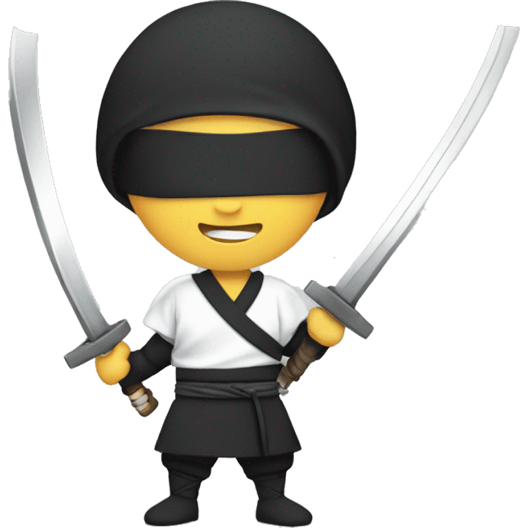 Ninja con una espada blanco emoji