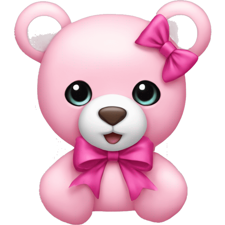 pink teddy bear with bow  emoji