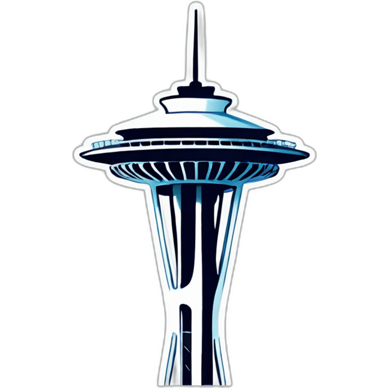 Seattle Space Needle tower 🗼, clean lines, minimalistic, distinctive, silhouette. iOS emoji style. emoji