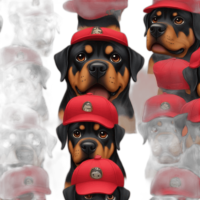 rottweiler angry with red NY cap emoji