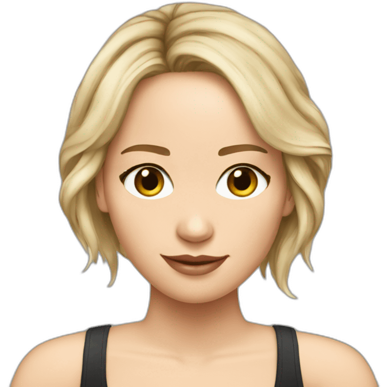 jennifer lawrence cartoon wearing tank top emoji