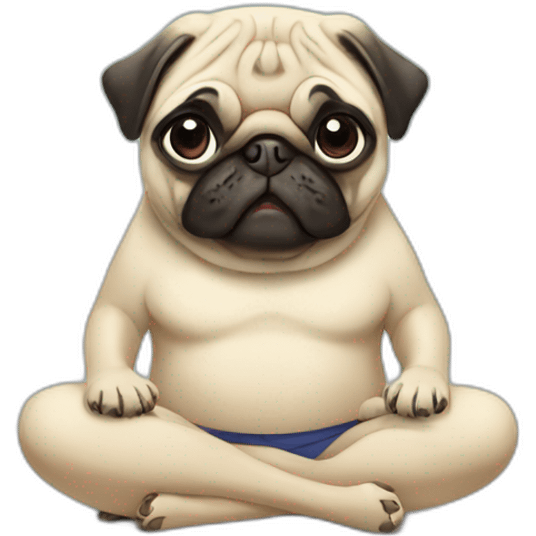 Pug's doing yoga emoji