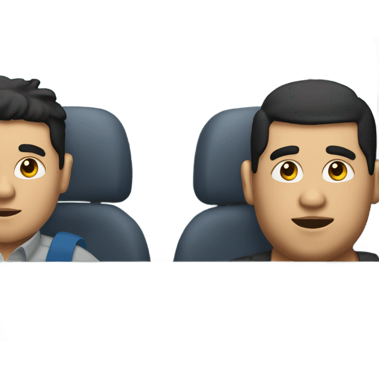 Fat dark haired guy, driving a bus emoji