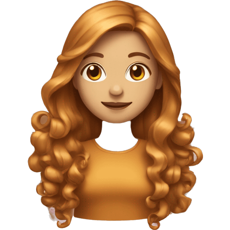 A girl with long caramel shiny hair emoji