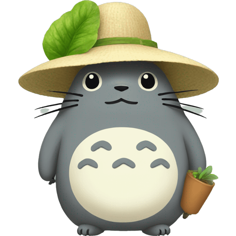 Totoro with gardener hat emoji