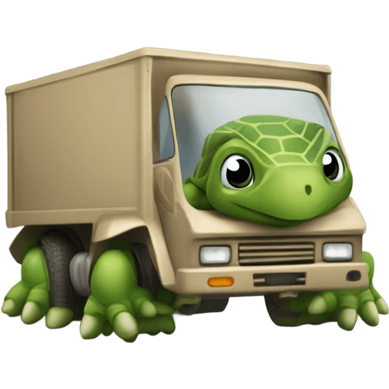 box truck turning into turtle  emoji