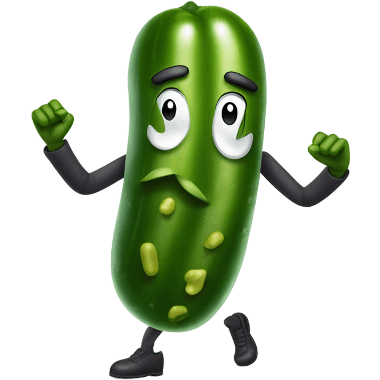 Dancing pickle with mustache  emoji