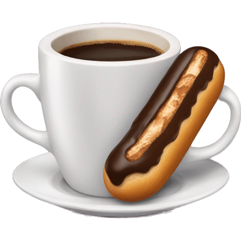 Coffee cup with one eclair emoji