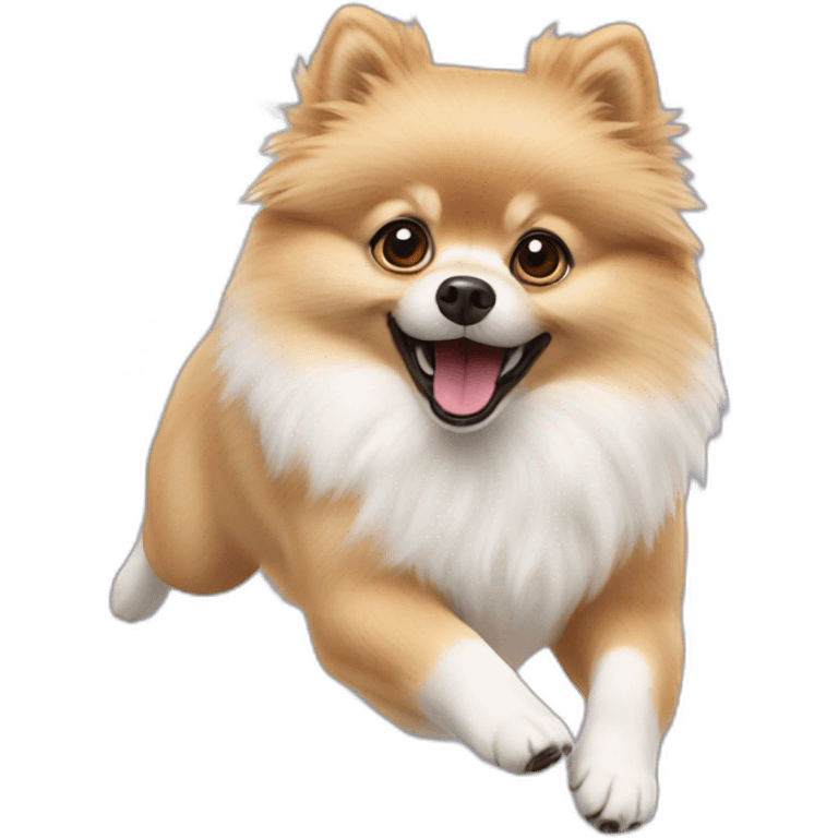 white pomeranian JUMP emoji