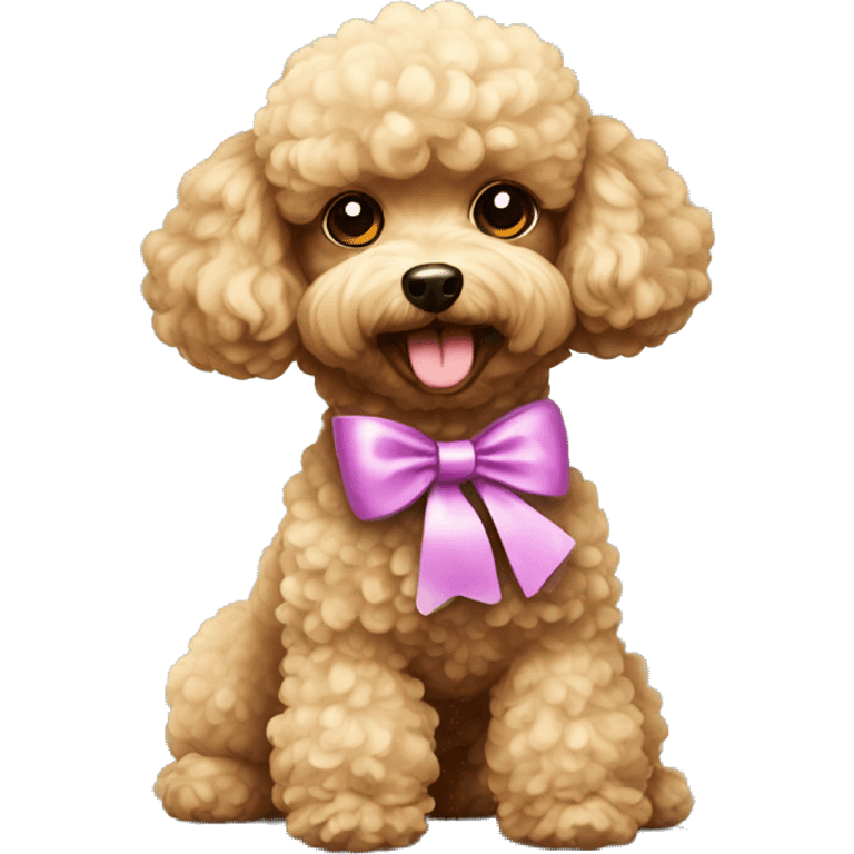 Toy poodle with bow emoji