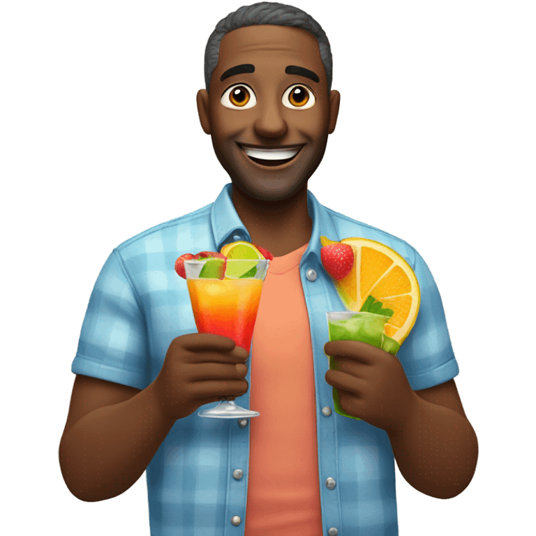 Daddy with a fruity cocktail in hand emoji