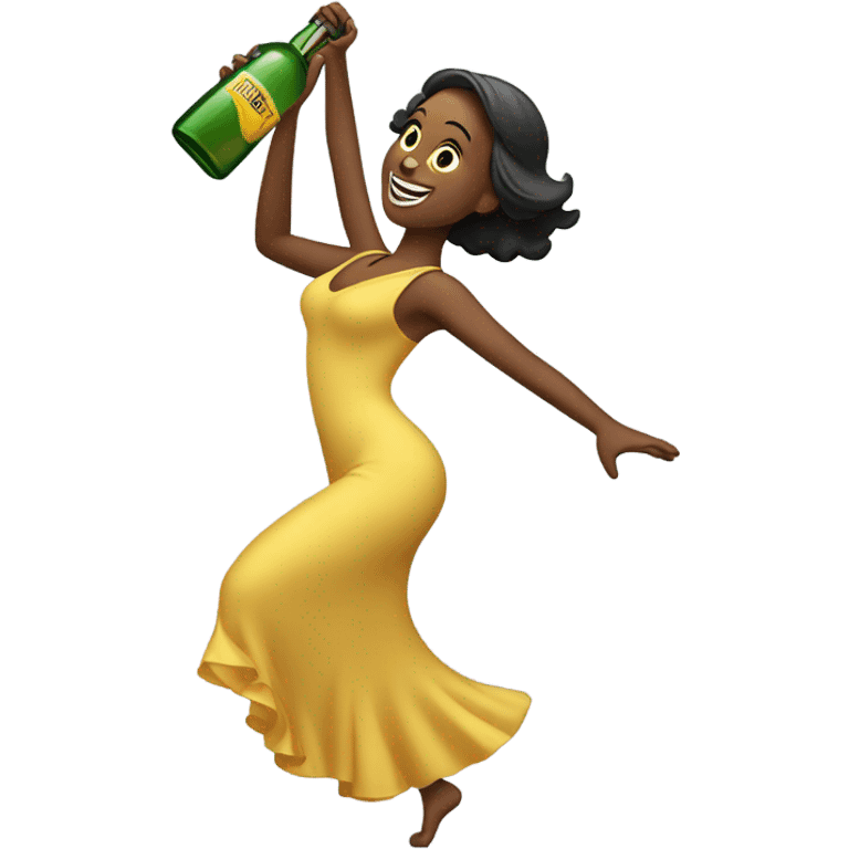 Lady dancing with bottle emoji