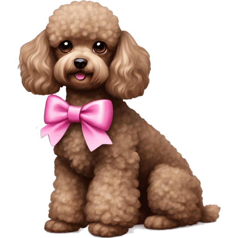 Toy poodle with pink bow emoji