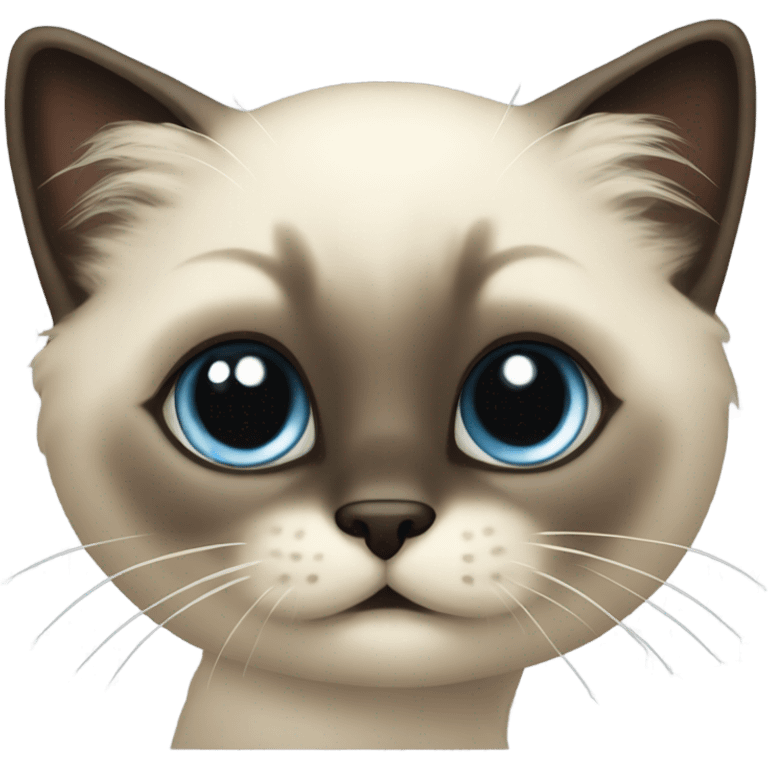 fluffy Siamese kitten play emoji