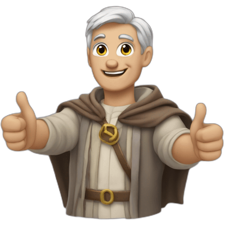 Merlin monro with one thumbs up emoji