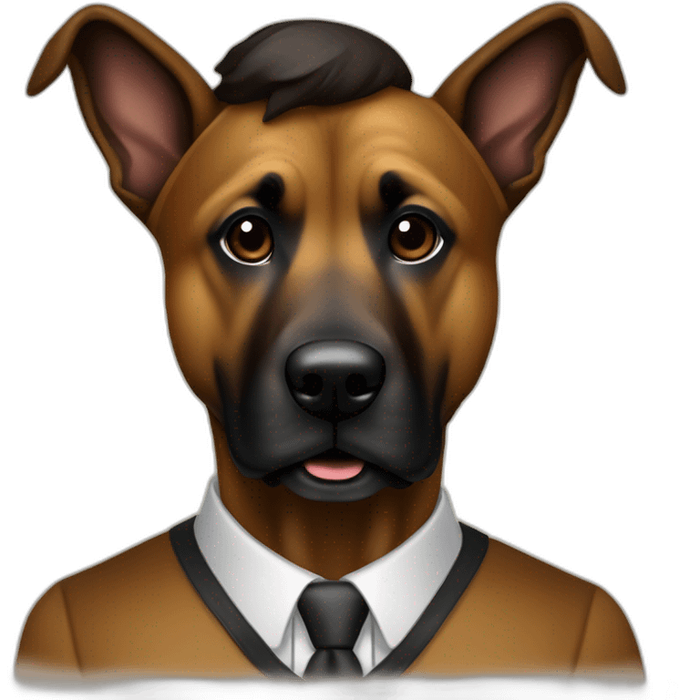 Perro mezcla de malinois y pastor aleman marrón oscuro emoji