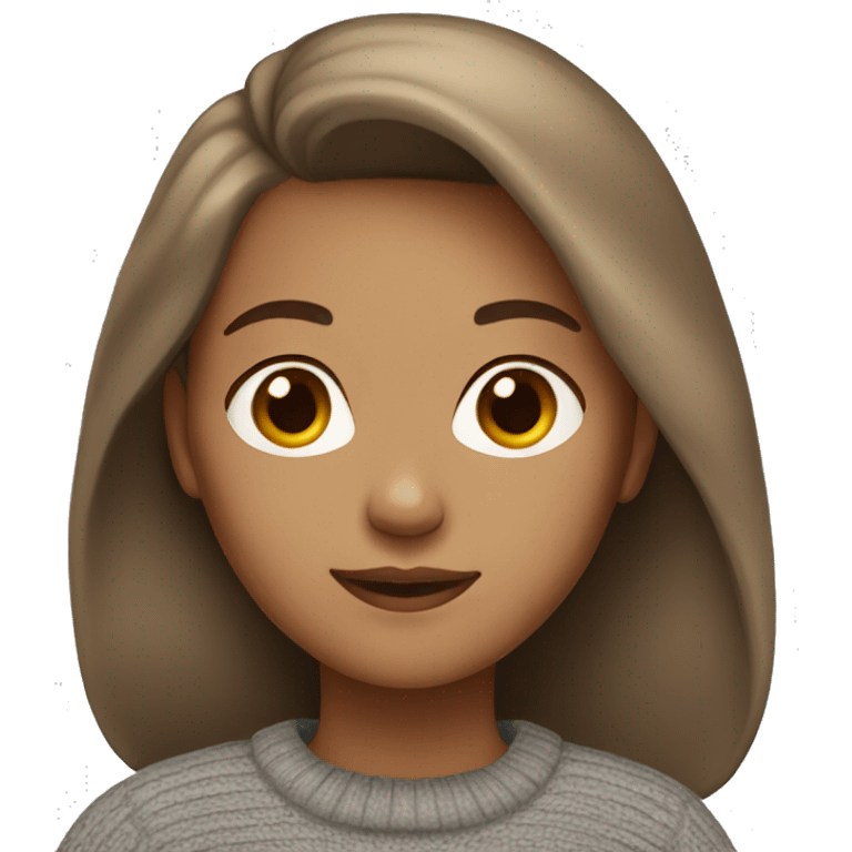 Girl light Skin Brown Hair Wearing Pullover  emoji