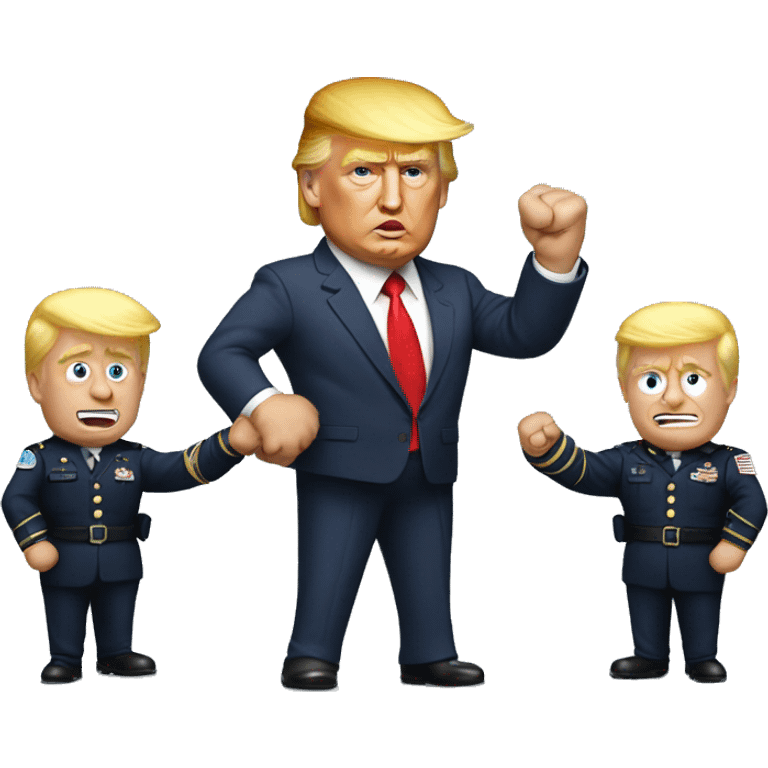 Donald Trump fist bump sorunded by his guards emoji