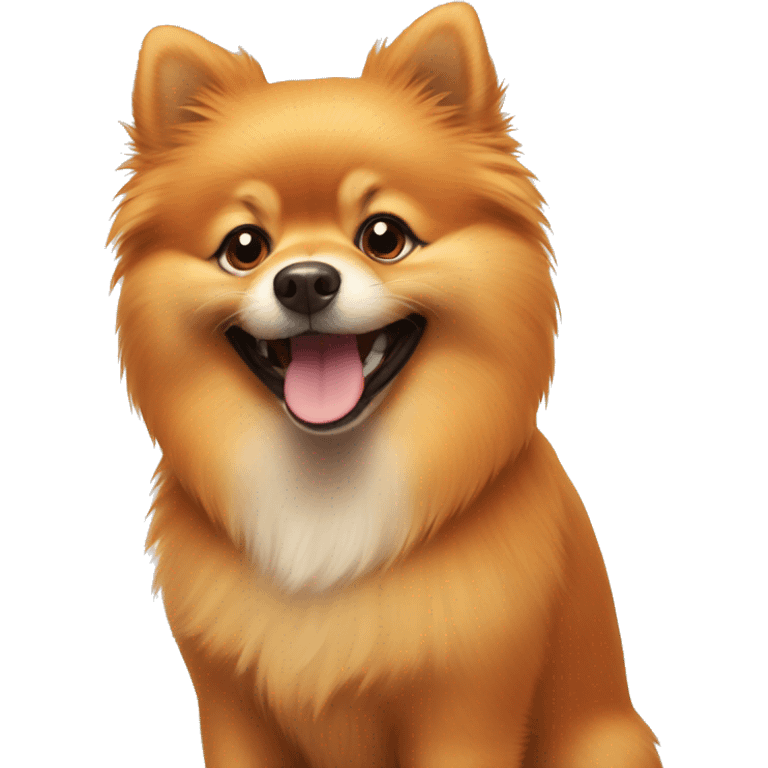 Orange Pomeranian smiling emoji