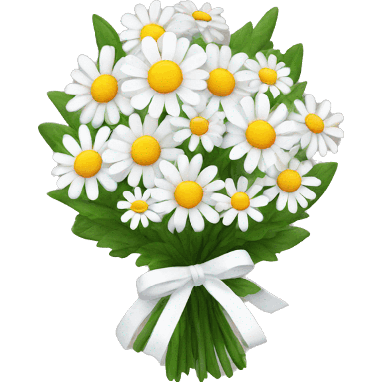 daisy bouquet with white ribbon emoji