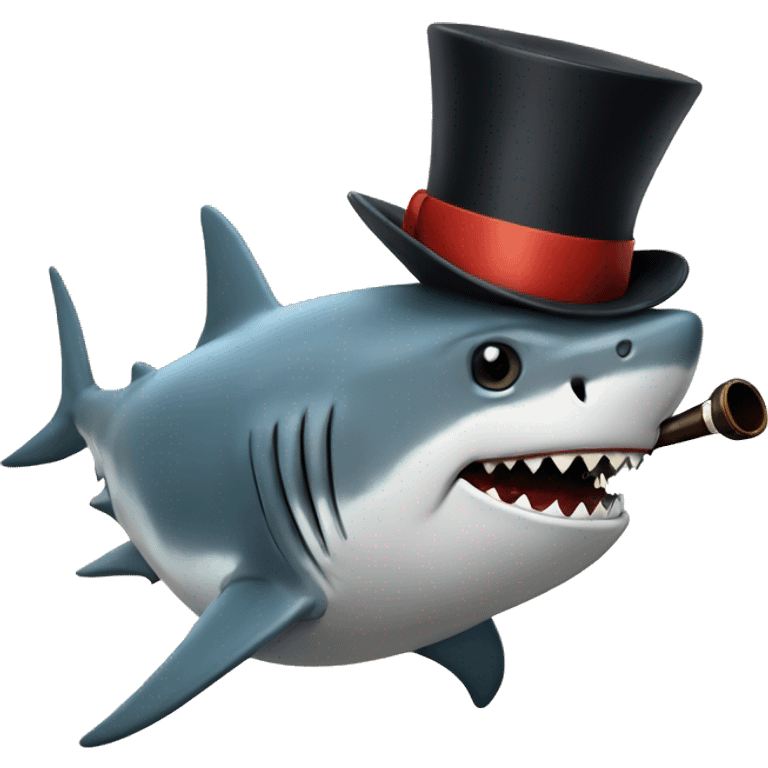 shark smoking a pipe with a tophat emoji