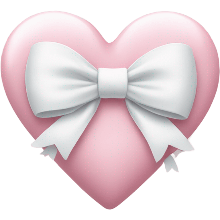 Pastel pink heart with white bow emoji