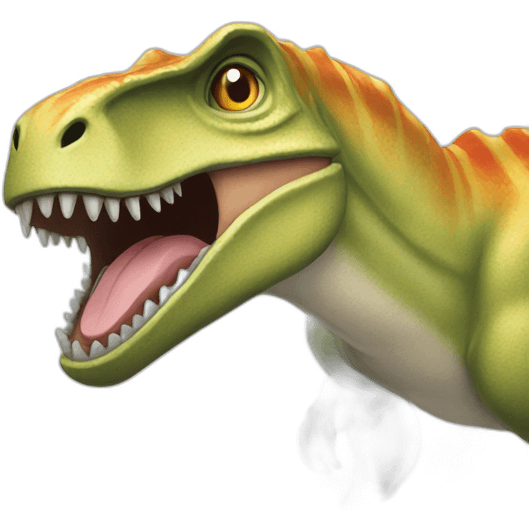 Chat sur dinosaure emoji