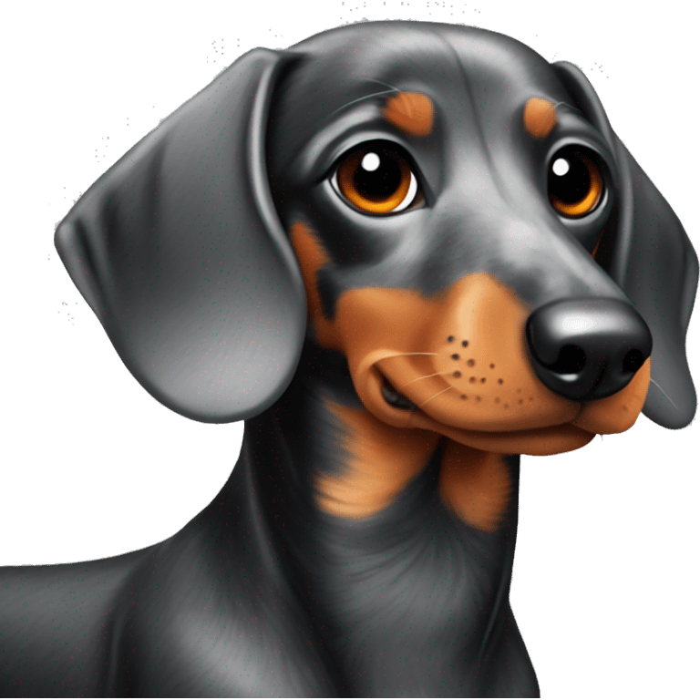 marble dachshund black gray orange emoji