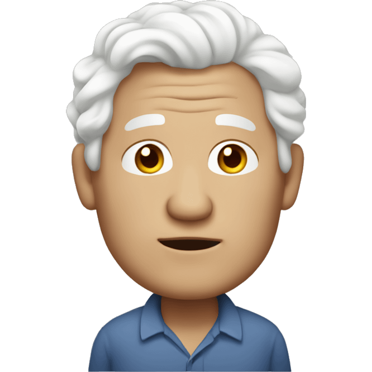 A sallow-skinned, overweight elderly male with white wavy hair. emoji