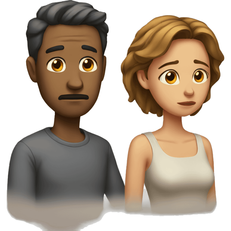 sad couple emoji