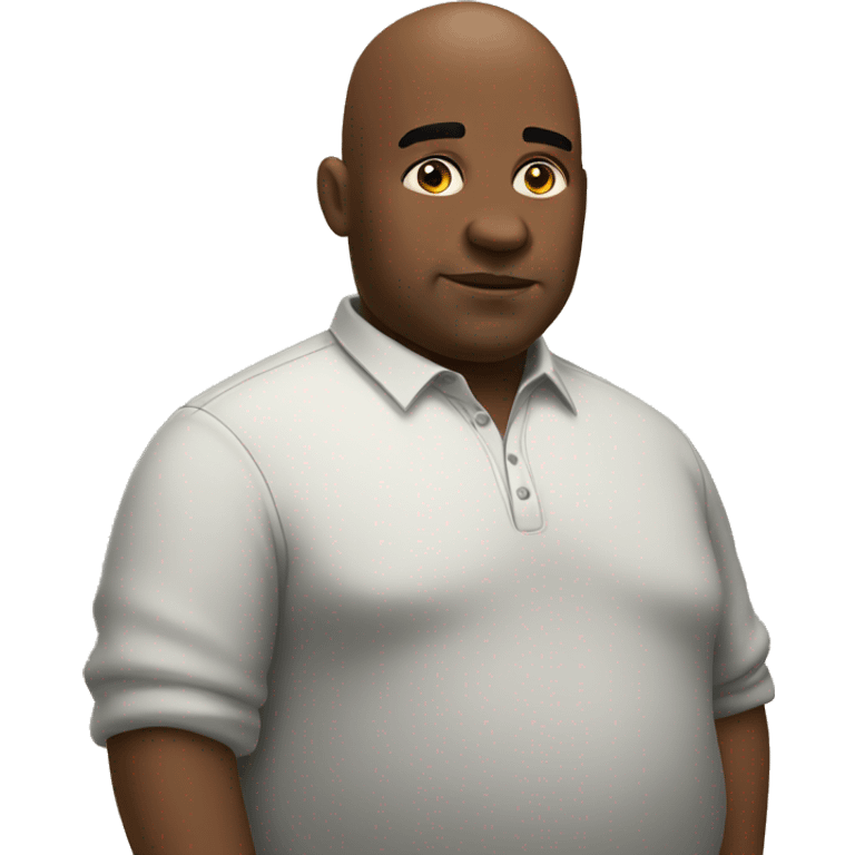 bald overweight black man giving a side eye  emoji