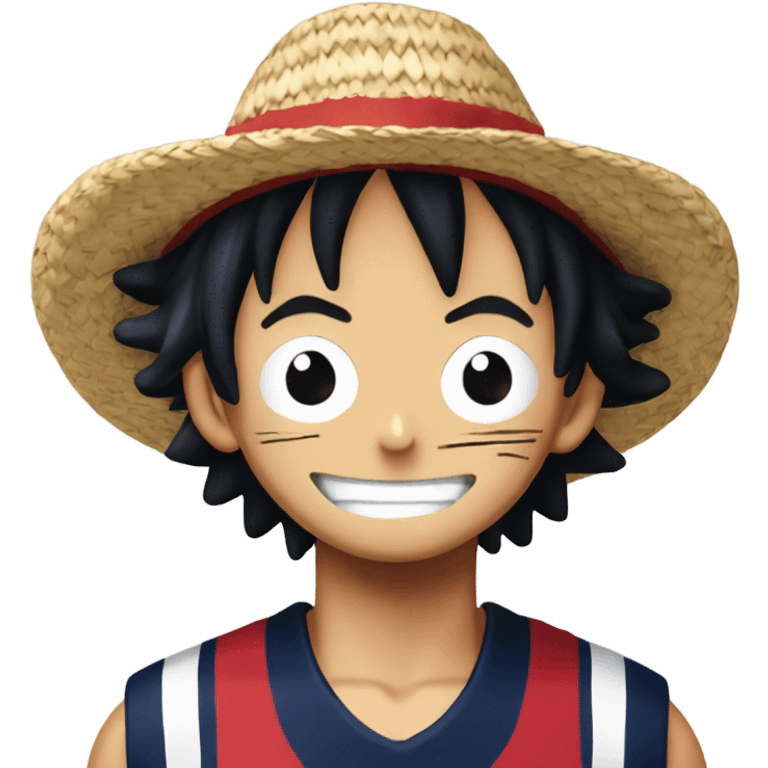 Straw hat Luffy from one piece wearing Houston Texans jersey emoji