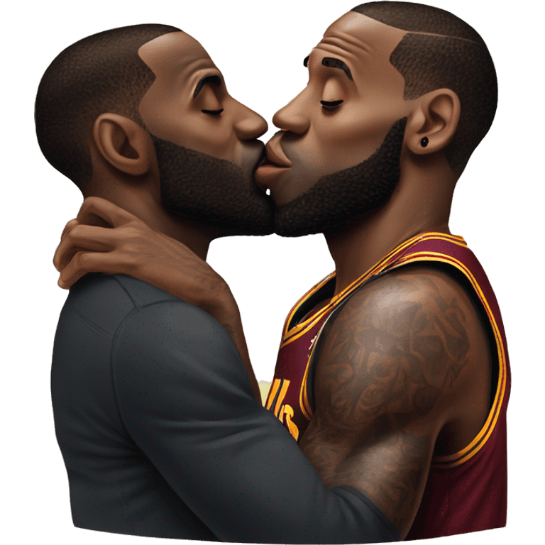 LeBron kissing Shaw emoji