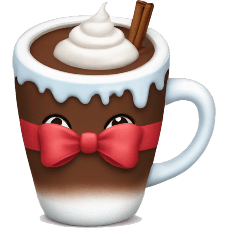 Hot coco with a bow on the mug emoji