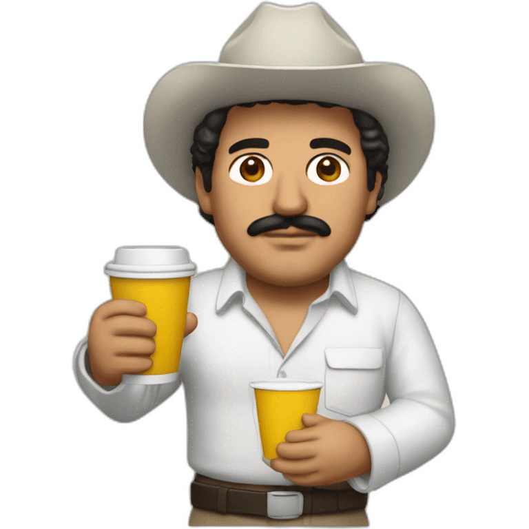 Pablo Escobar holding a cup emoji