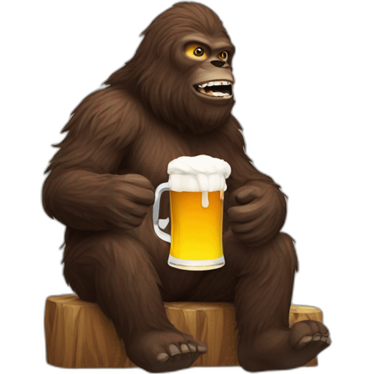 Sasquatch drinking beer emoji