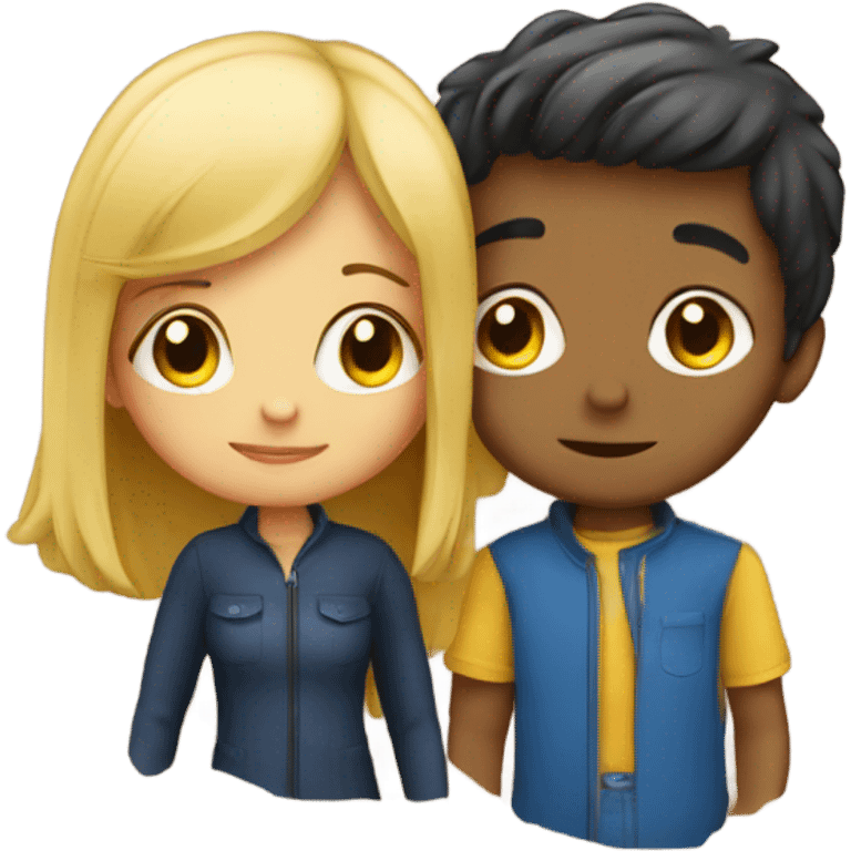 Kissing girl and boy emoji