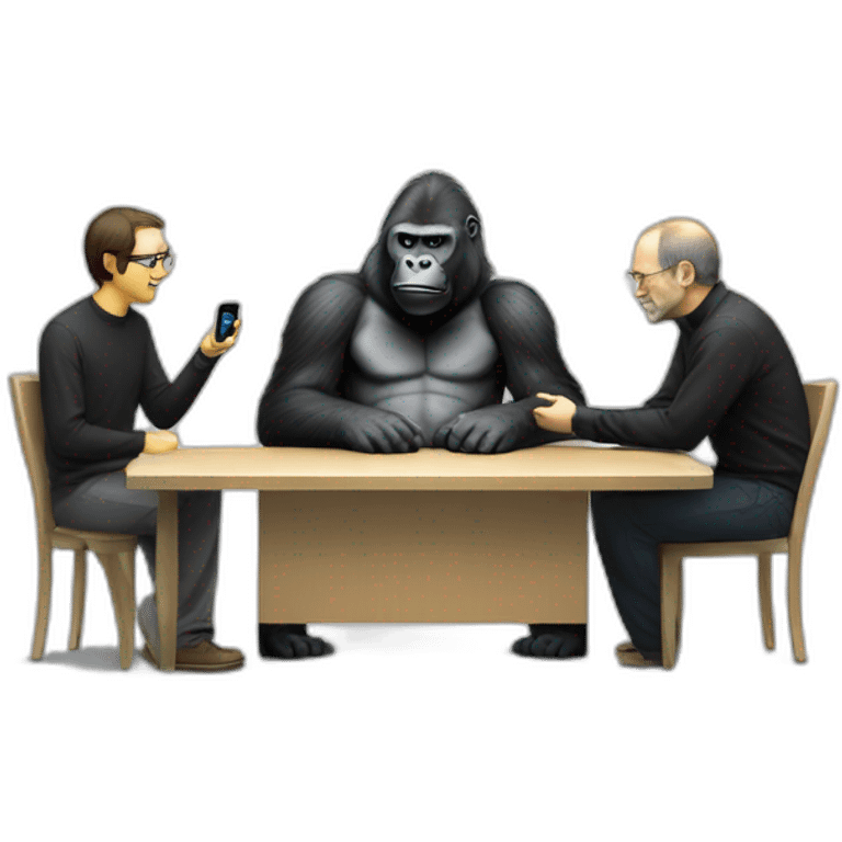 Gorilla meeting Steve Jobs emoji