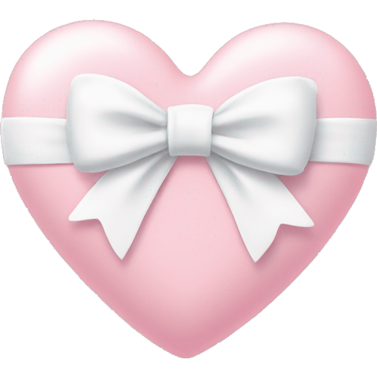 Pastel pink heart with white bow emoji