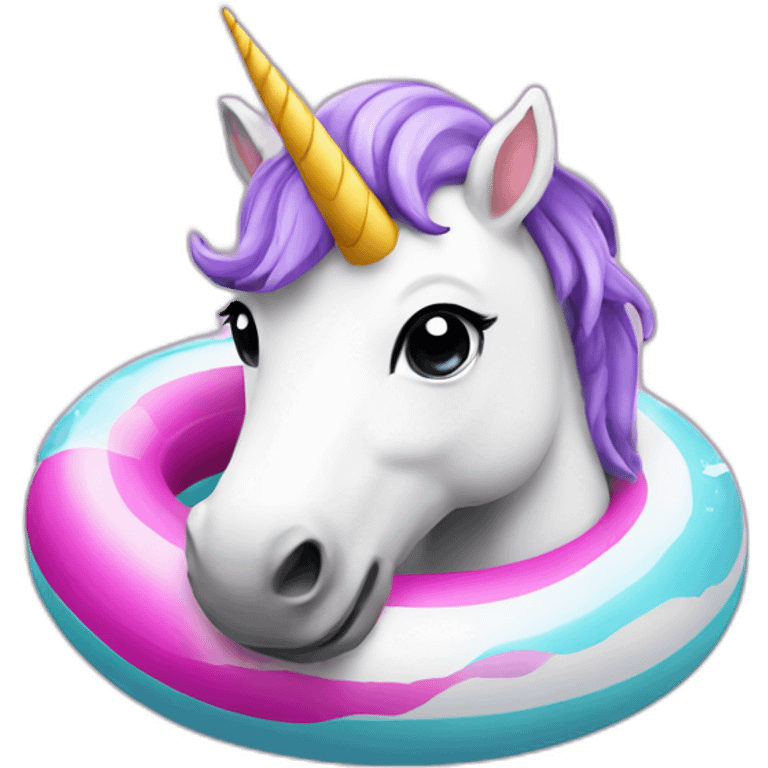 unicorn with a swimming ring emoji