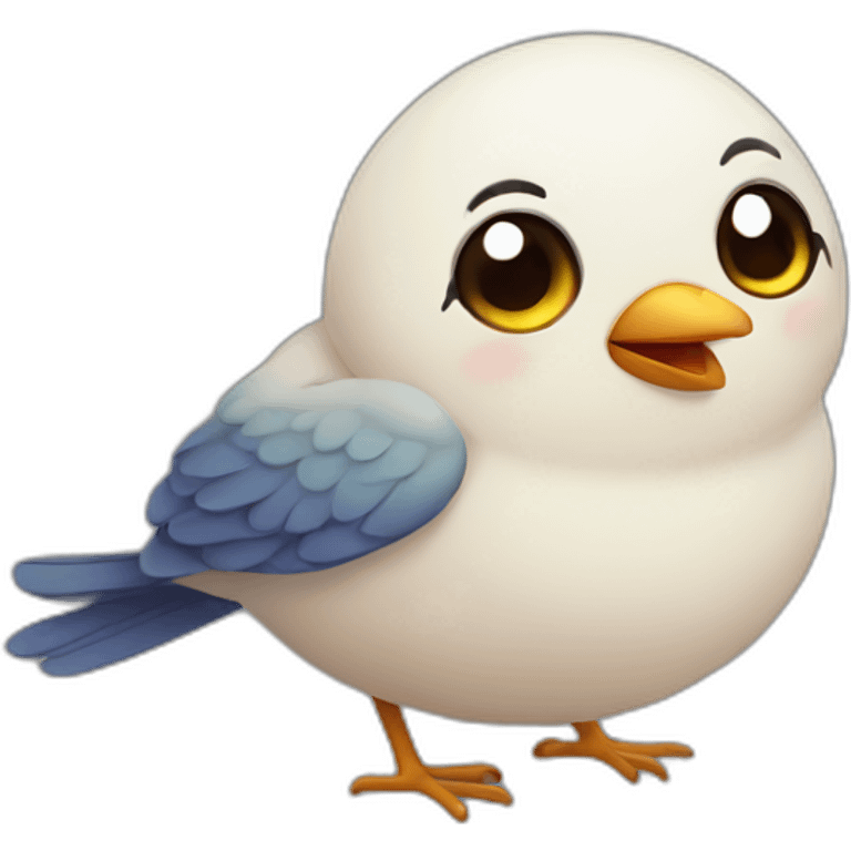 Round cute bird emoji