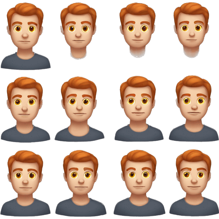 clean shaven guy with a fat face and long red hair emoji