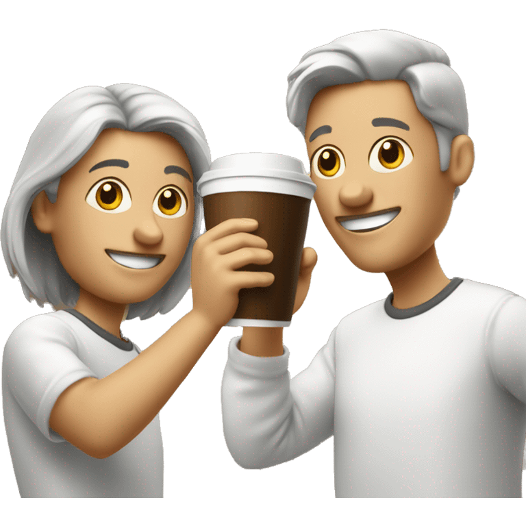 toasting with two cups of cofee emoji